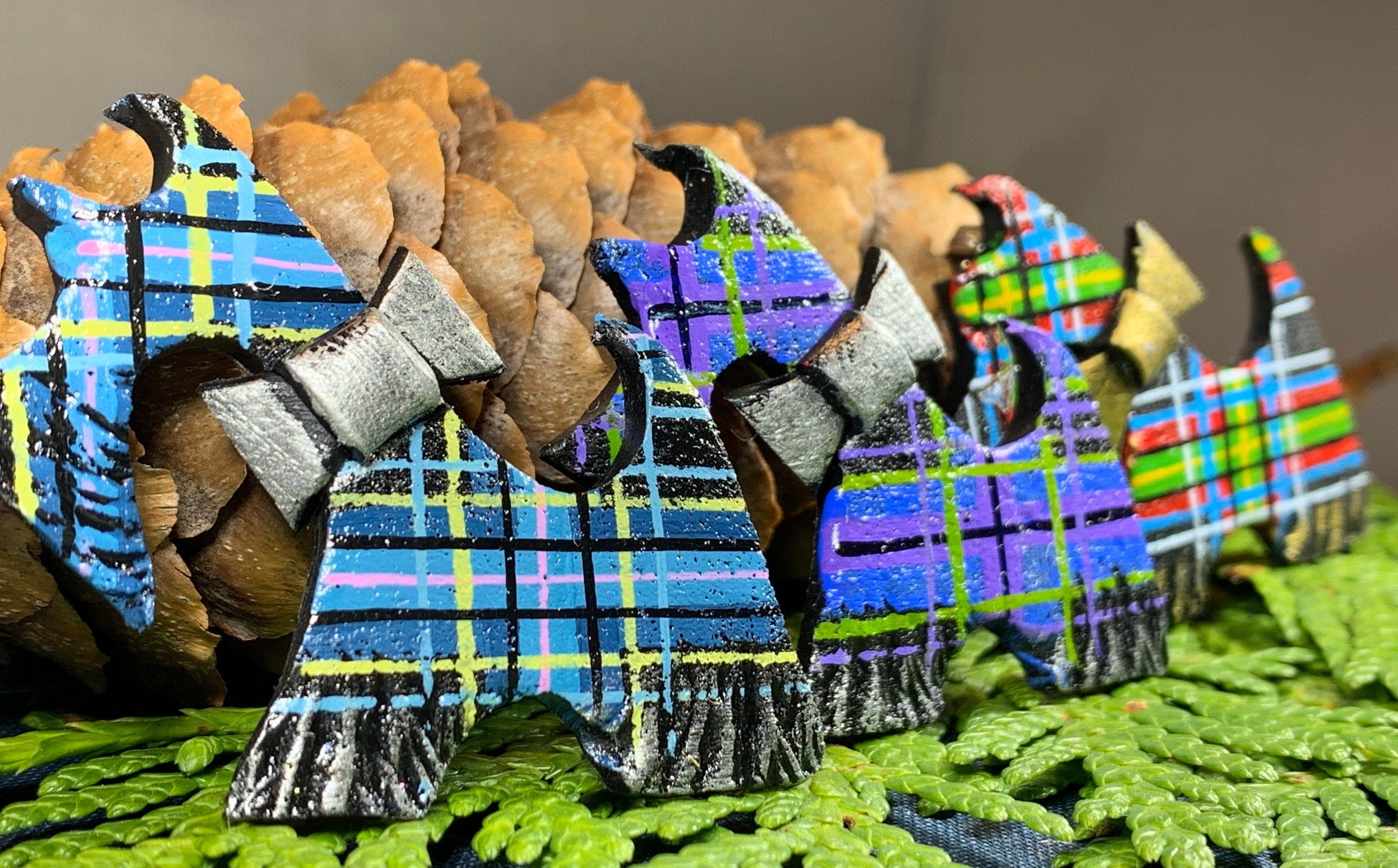 Tartan Dog Scottish Brooch