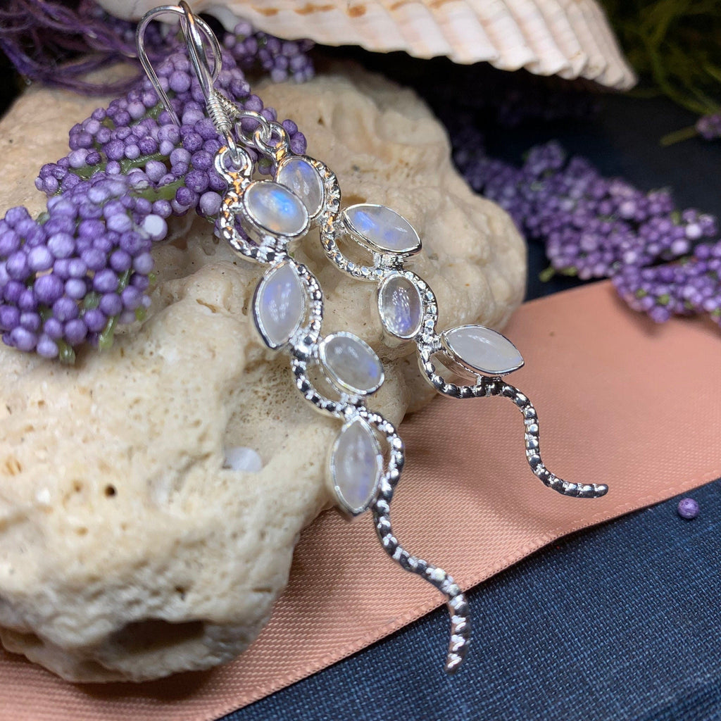 Milky Way Moonstone Earrings