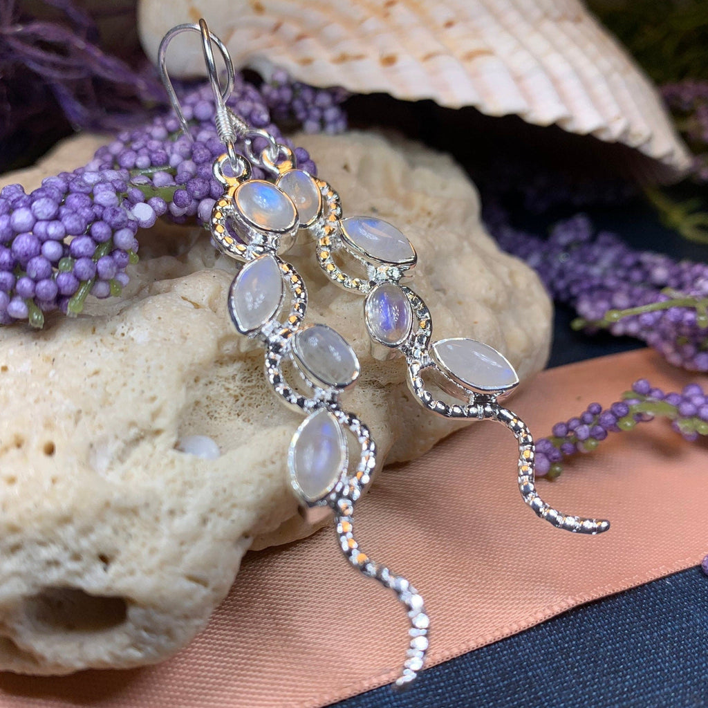 Milky Way Moonstone Earrings