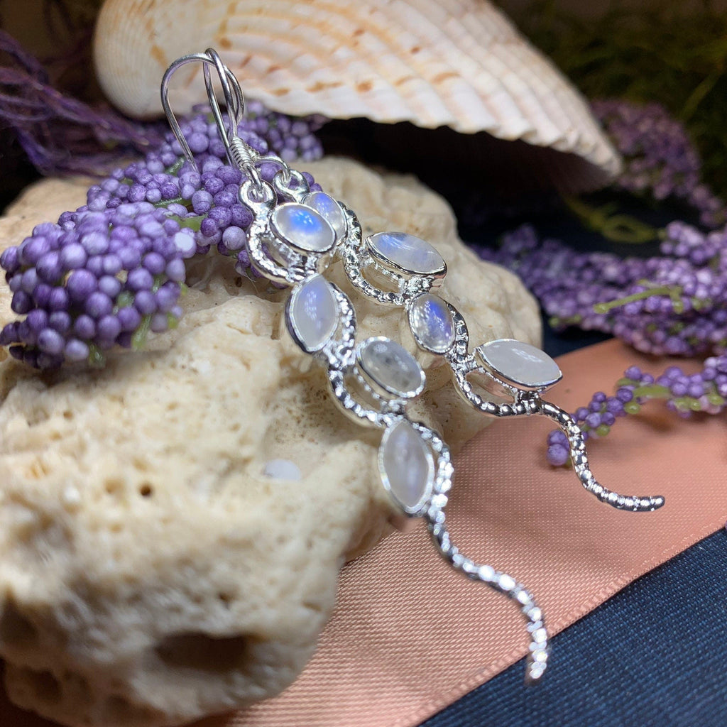 Milky Way Moonstone Earrings