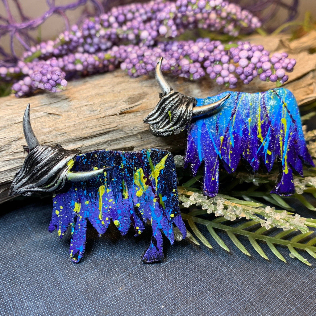 Splatter Highland Cow Brooch