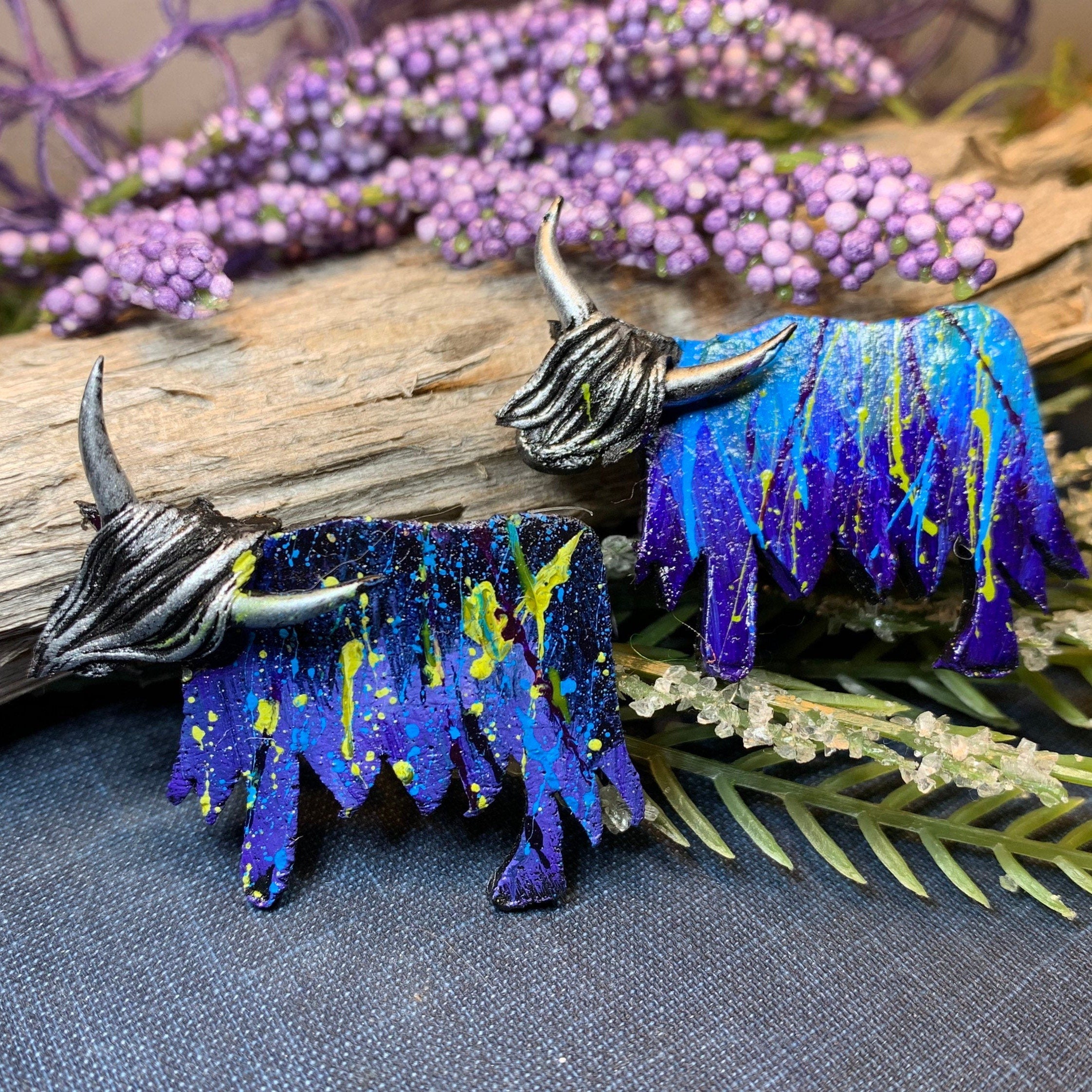 Splatter Highland Cow Brooch