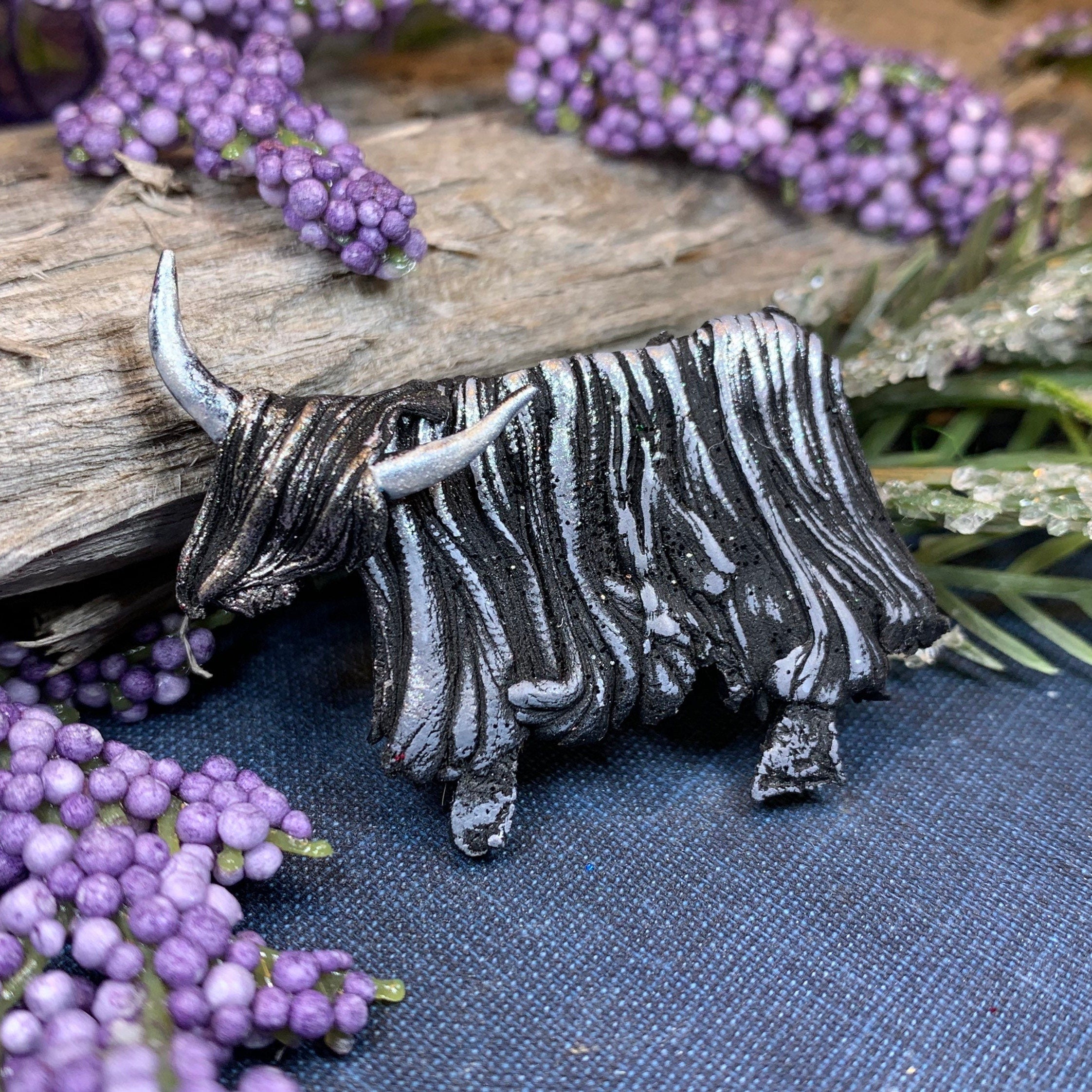 Shaggy Highland Cow Brooch