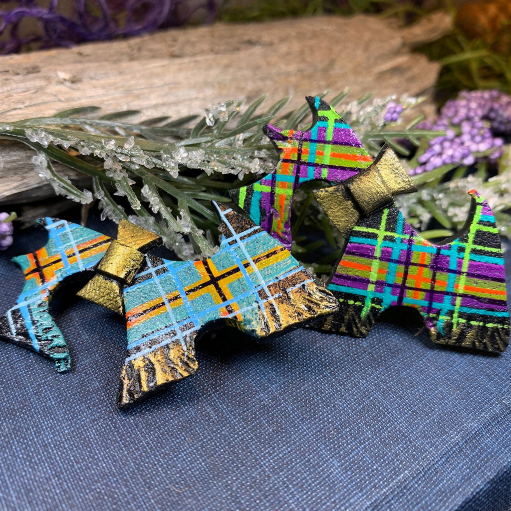 Tartan Dog Scottish Brooch
