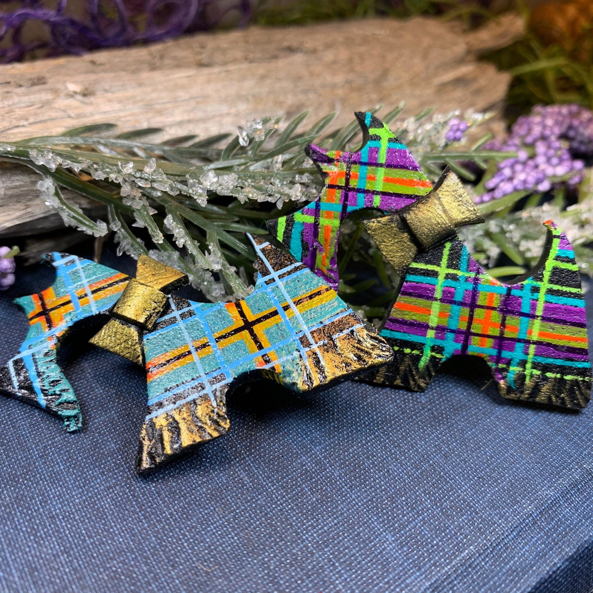 Tartan Dog Scottish Brooch