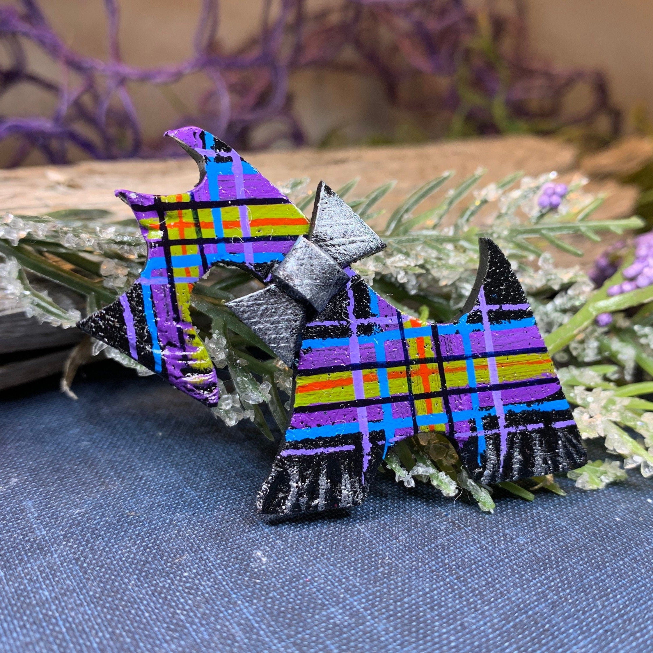 Tartan Dog Scottish Brooch