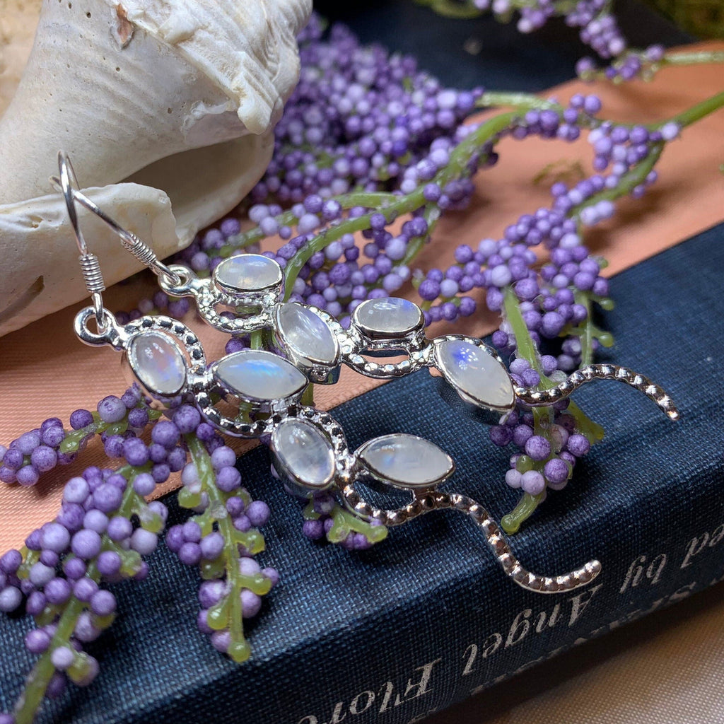 Milky Way Moonstone Earrings