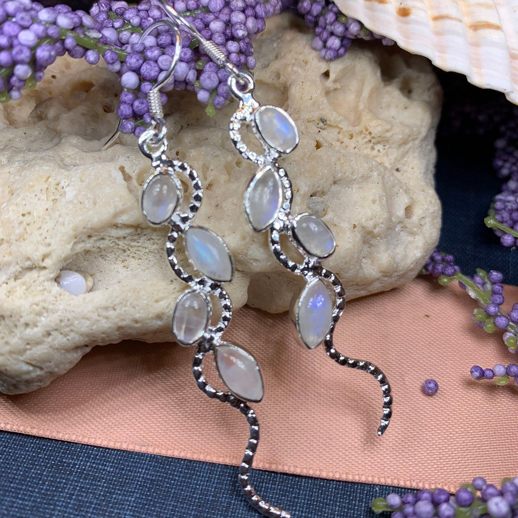 Milky Way Moonstone Earrings