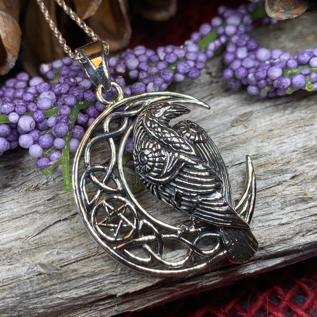 Nightwatcher Celtic Raven Necklace