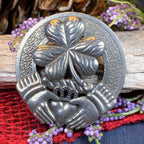 Classic Claddagh Shamrock Brooch