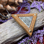 Black Walnut Triple Spiral Necklace