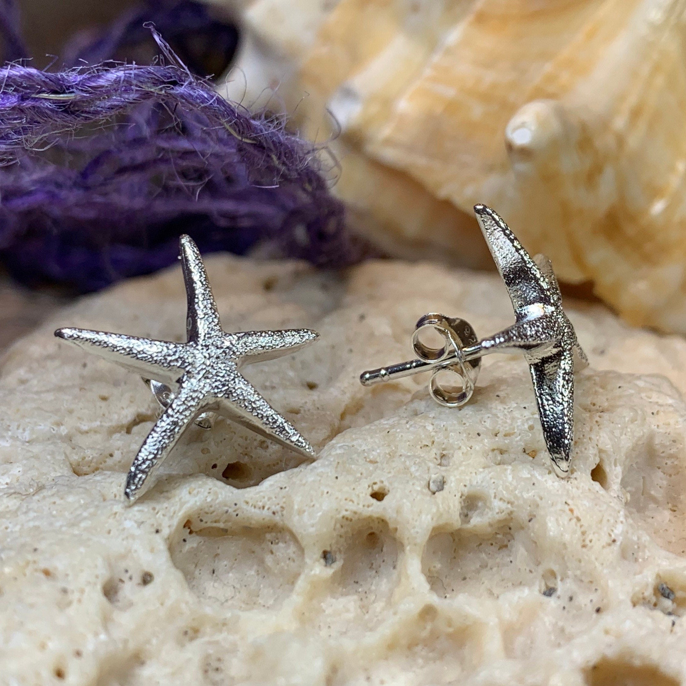 Satin Starfish Earrings