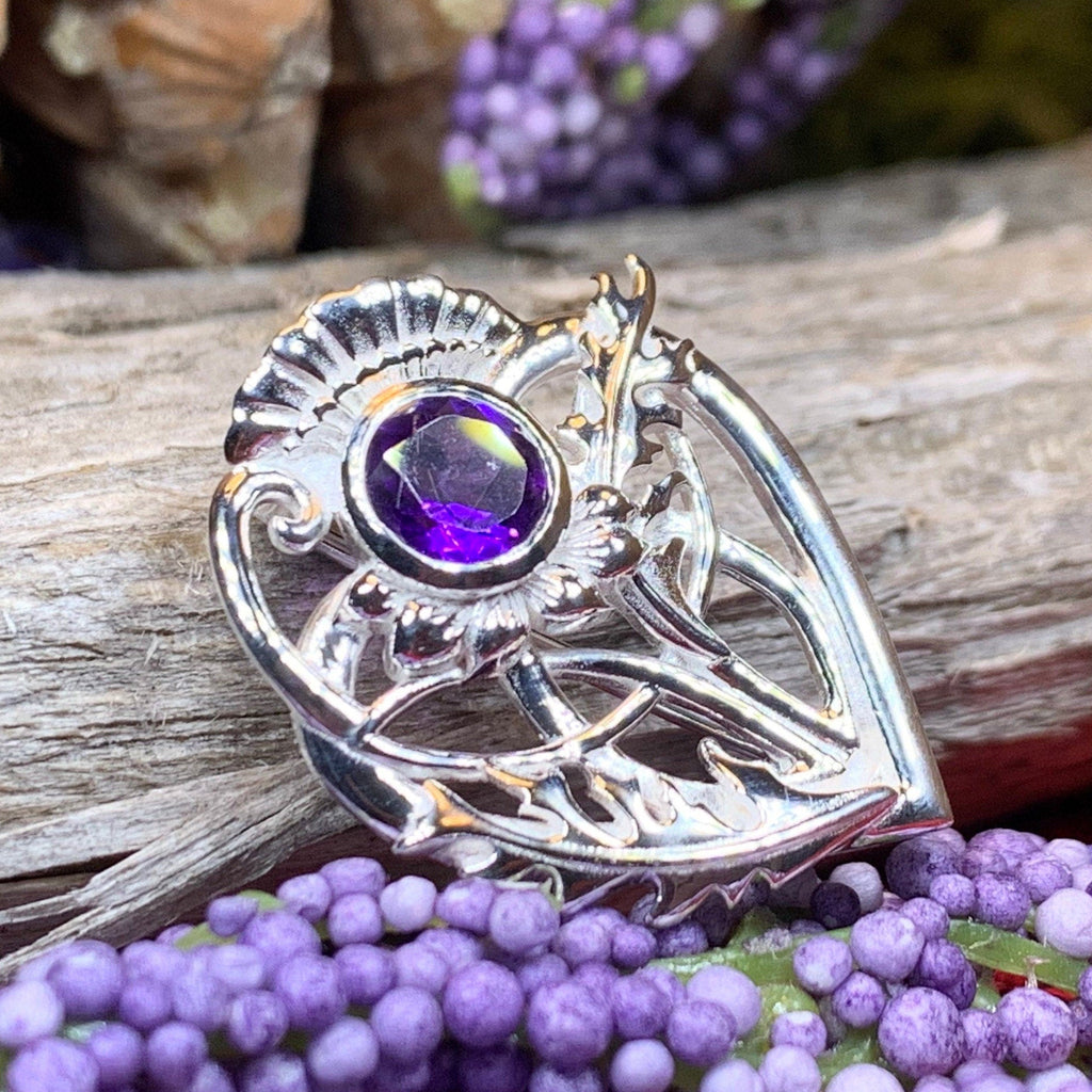 Cairn Sabie Thistle Amethyst Brooch