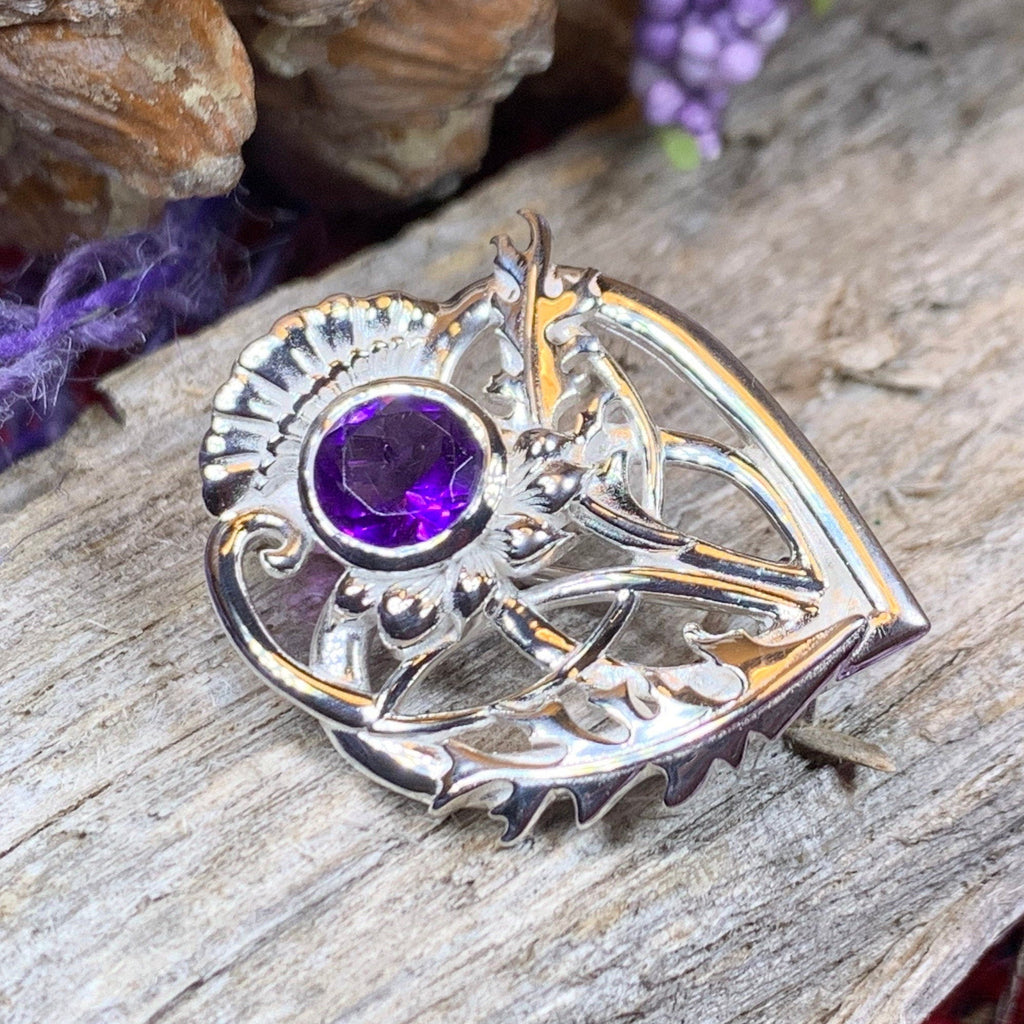 Cairn Sabie Thistle Amethyst Brooch