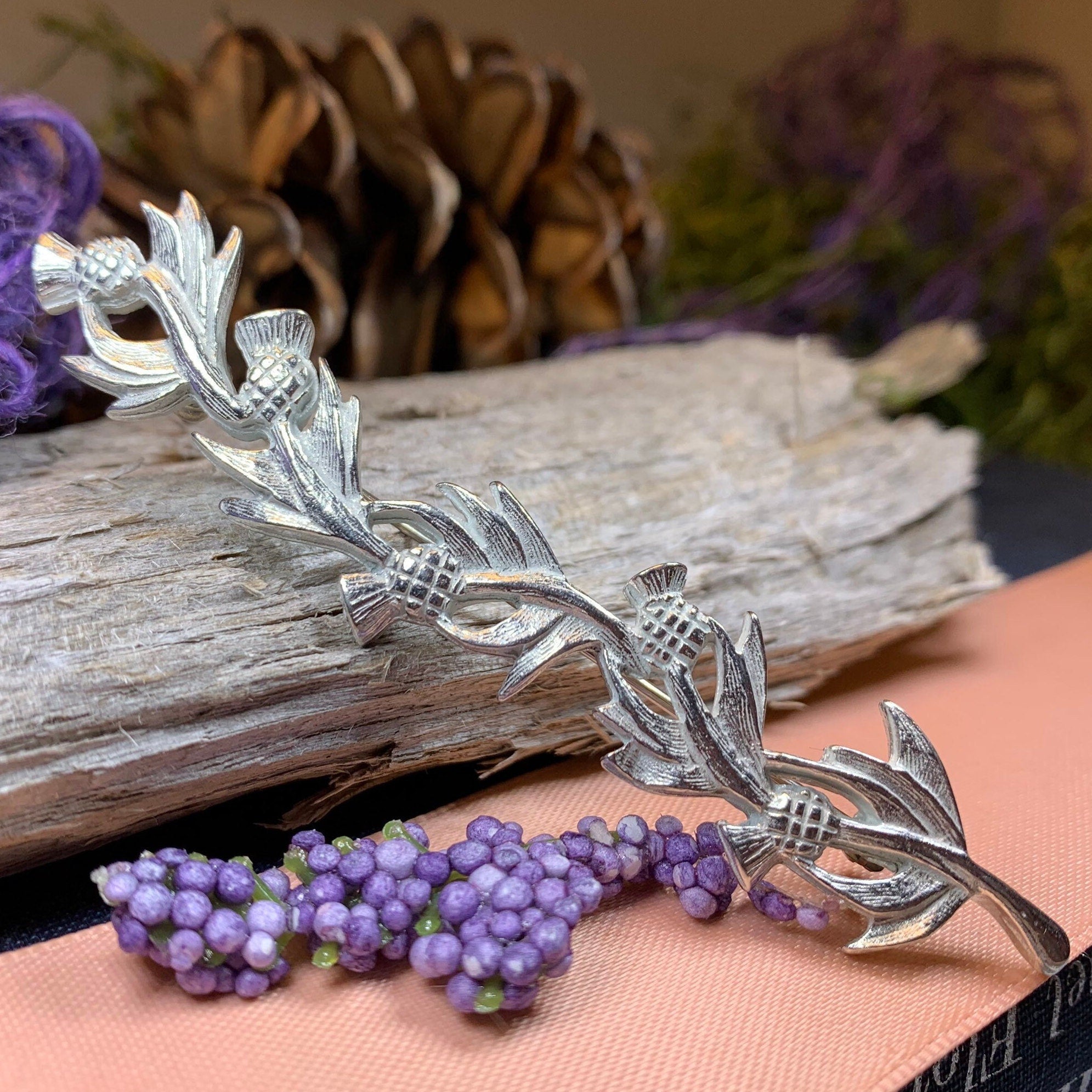 Joyful Scottish Thistle Brooch
