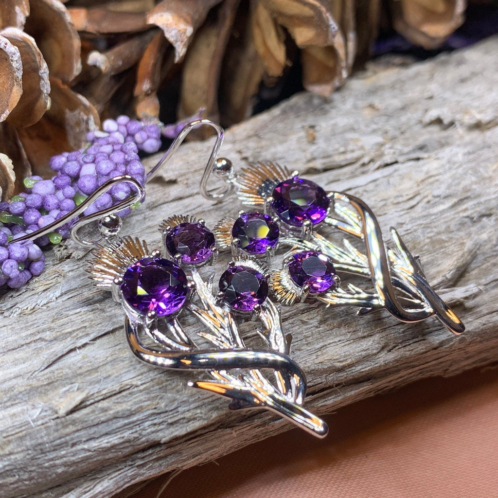 Cairn Croy Thistle Amethyst Earrings