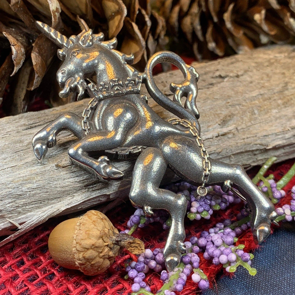 Giles Unicorn of Scotland Tartan Pin