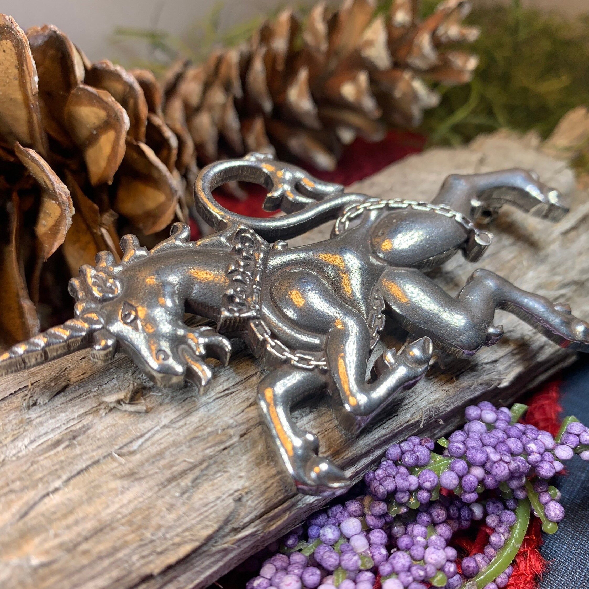 Giles Unicorn of Scotland Tartan Pin