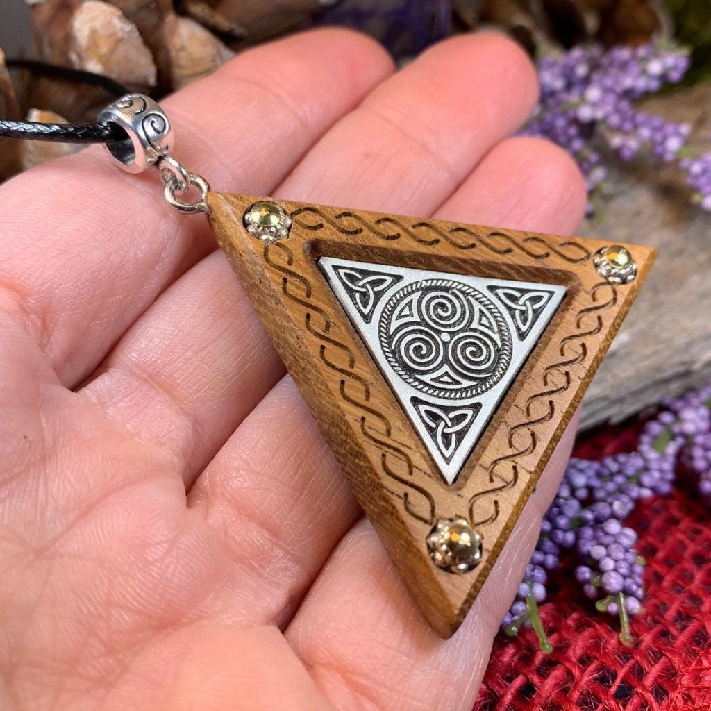 Black Walnut Triple Spiral Necklace