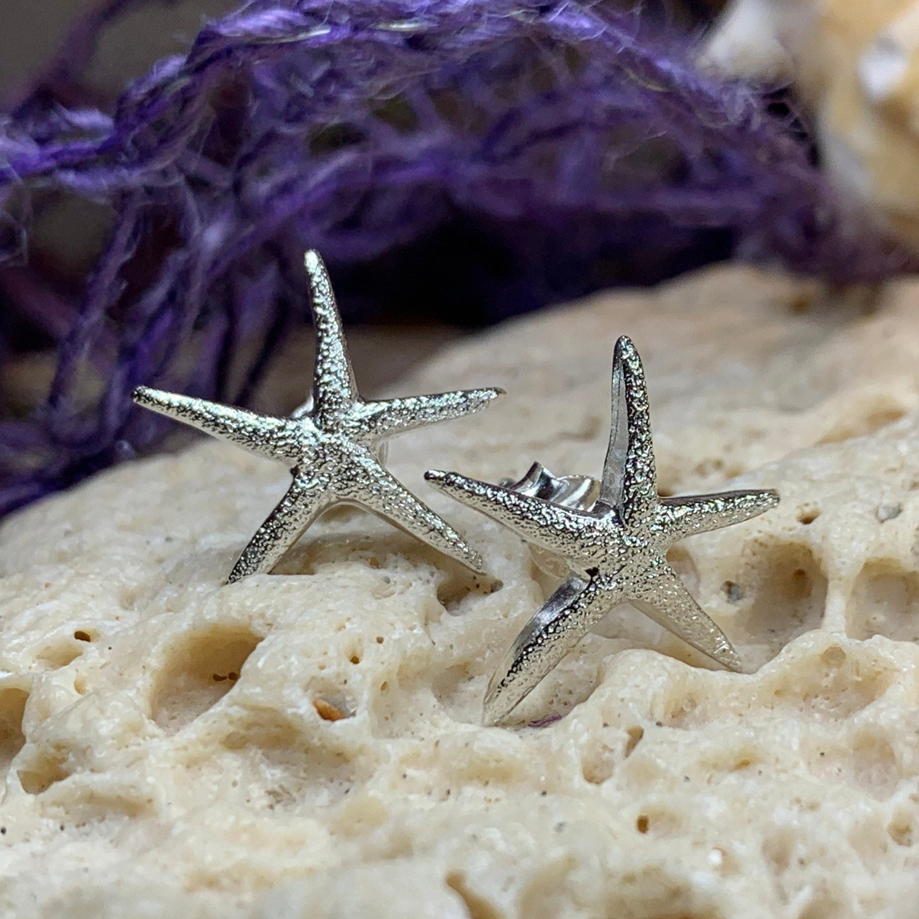 Satin Starfish Earrings