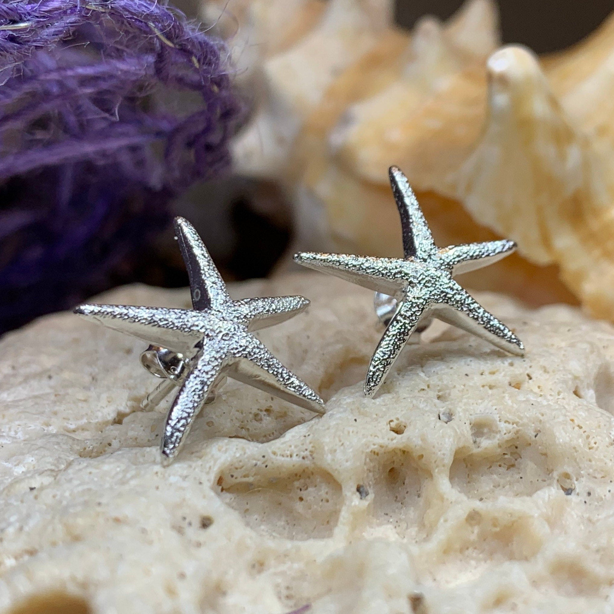Satin Starfish Earrings