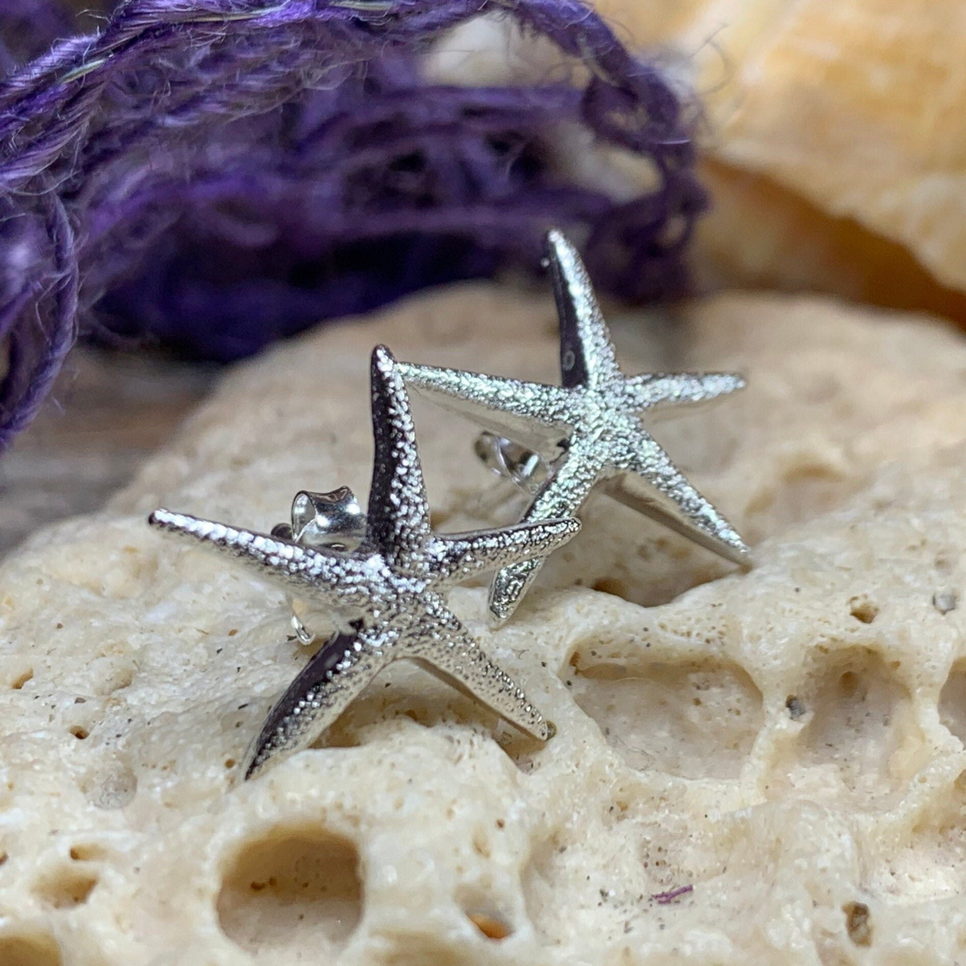 Satin Starfish Earrings