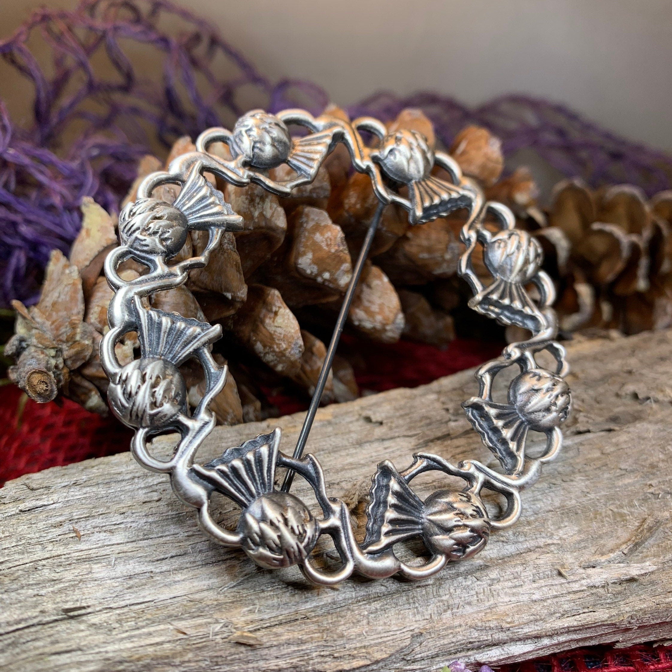 Georgiana Thistle Wreath Brooch