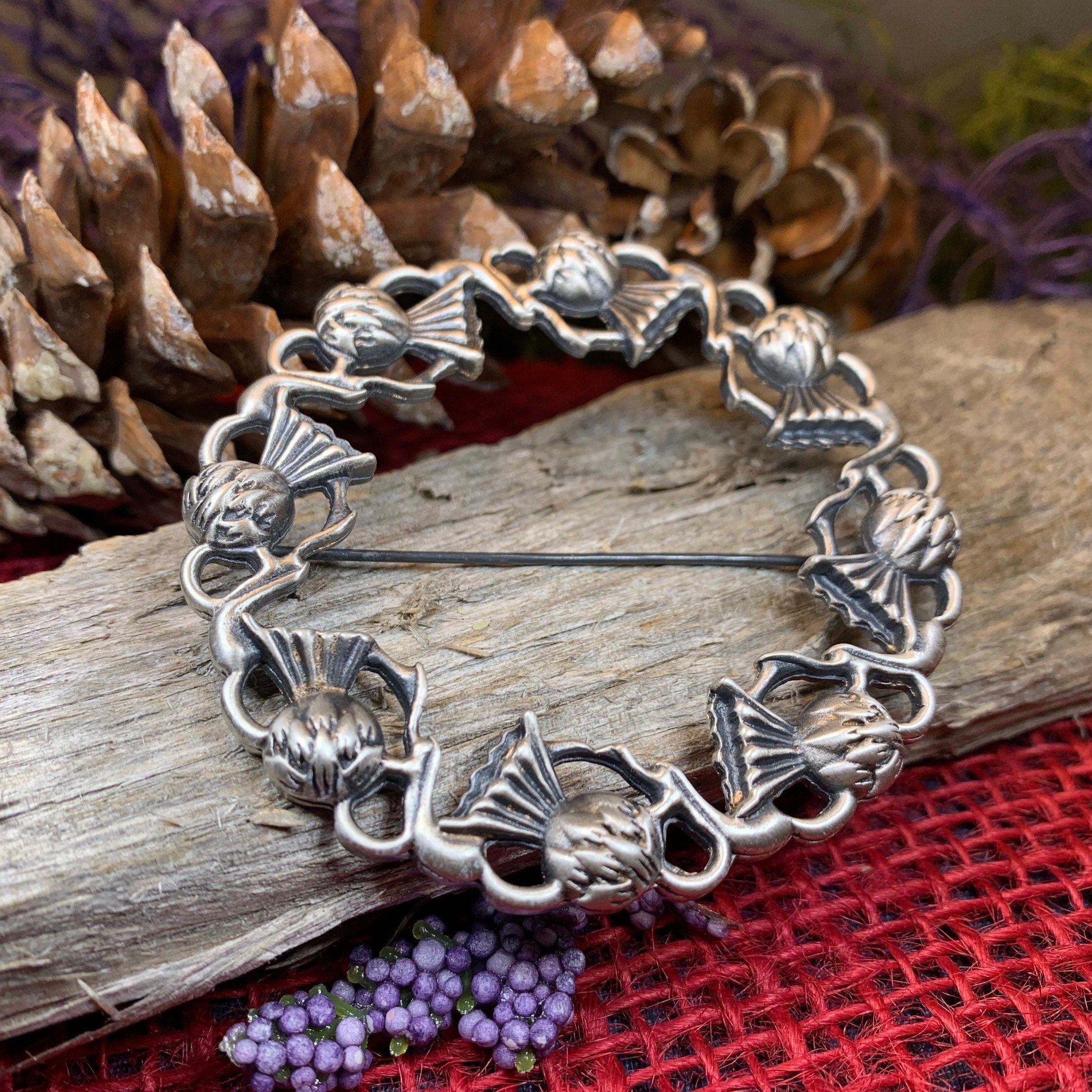 Georgiana Thistle Wreath Brooch