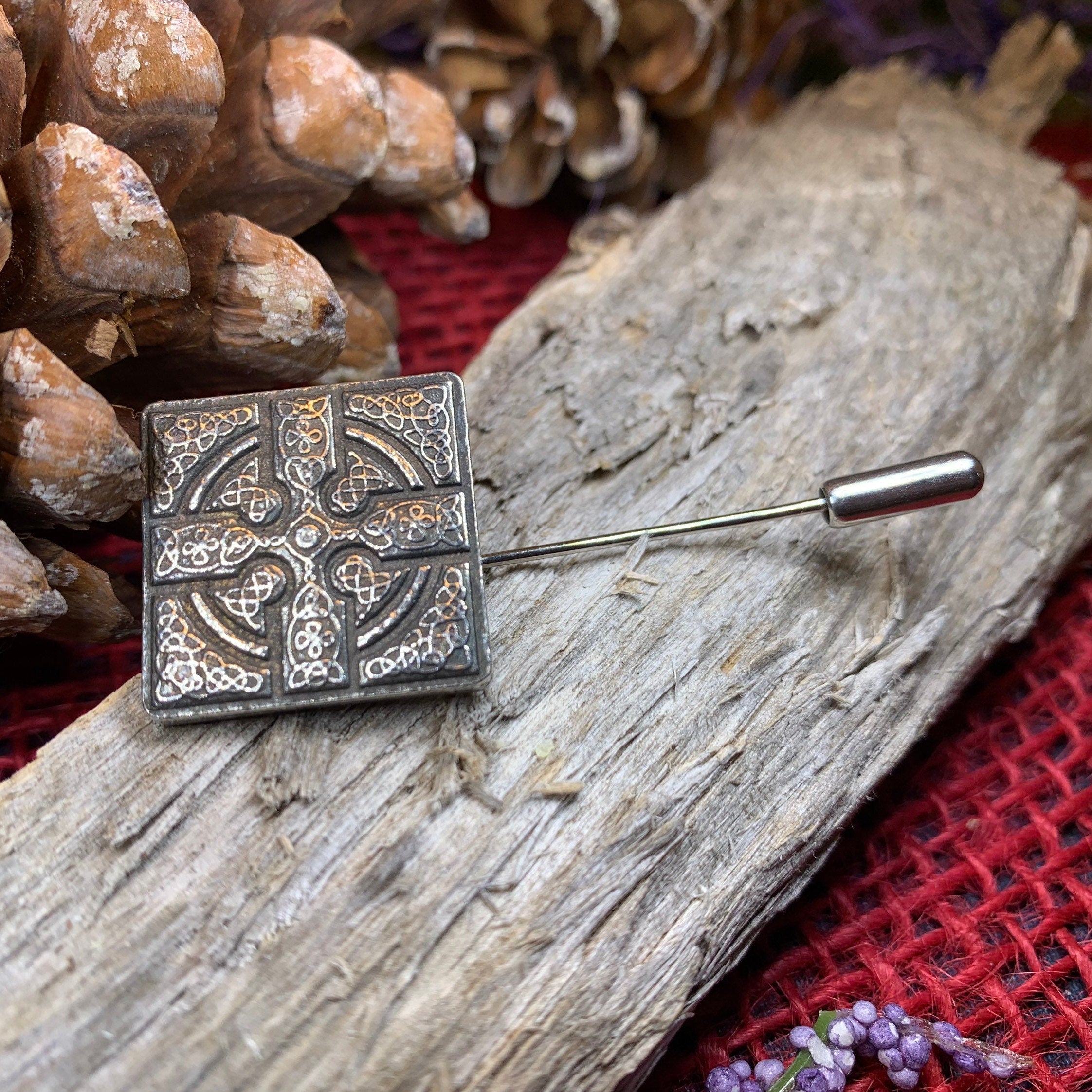 Medieval Celtic Cross Stick Pin