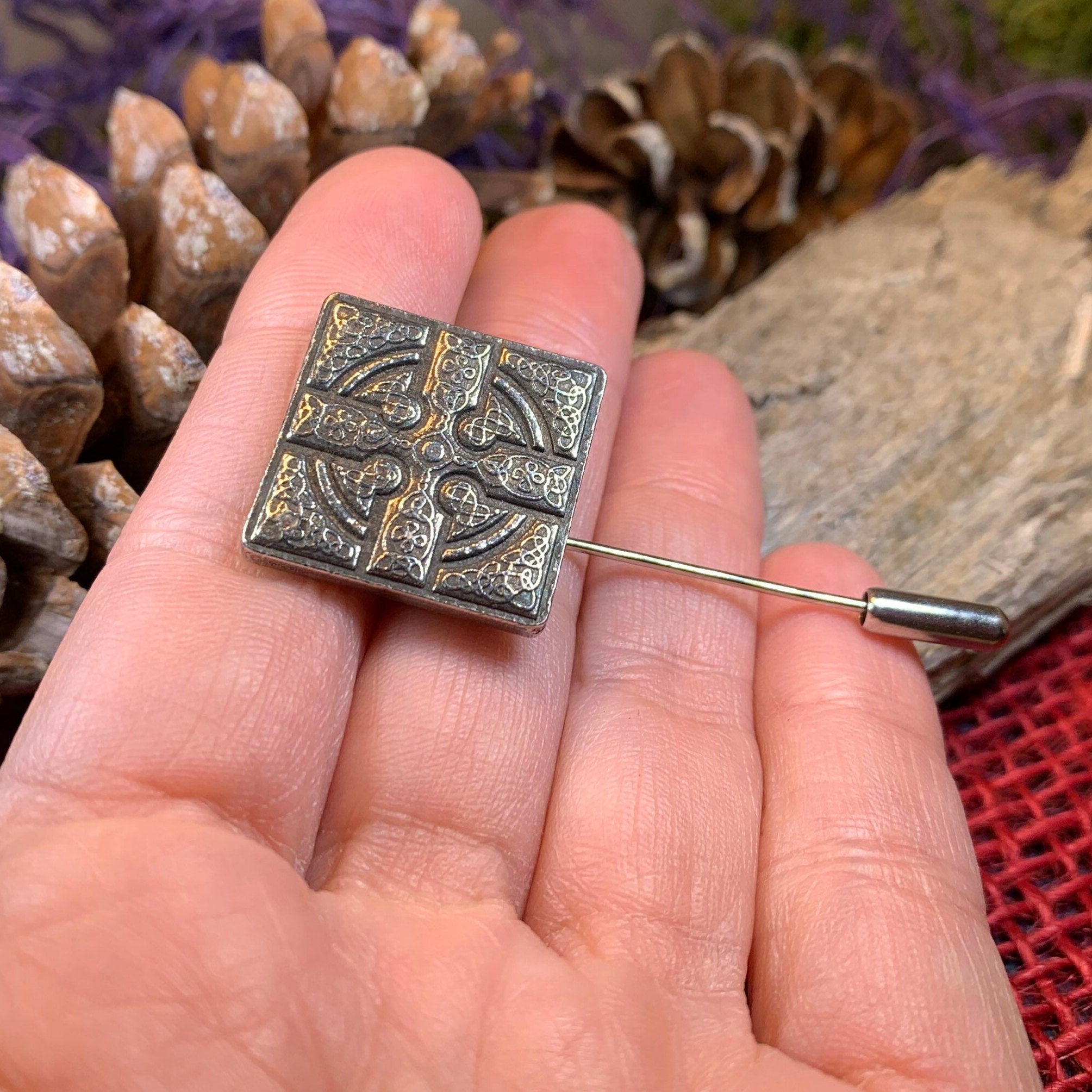 Medieval Celtic Cross Stick Pin
