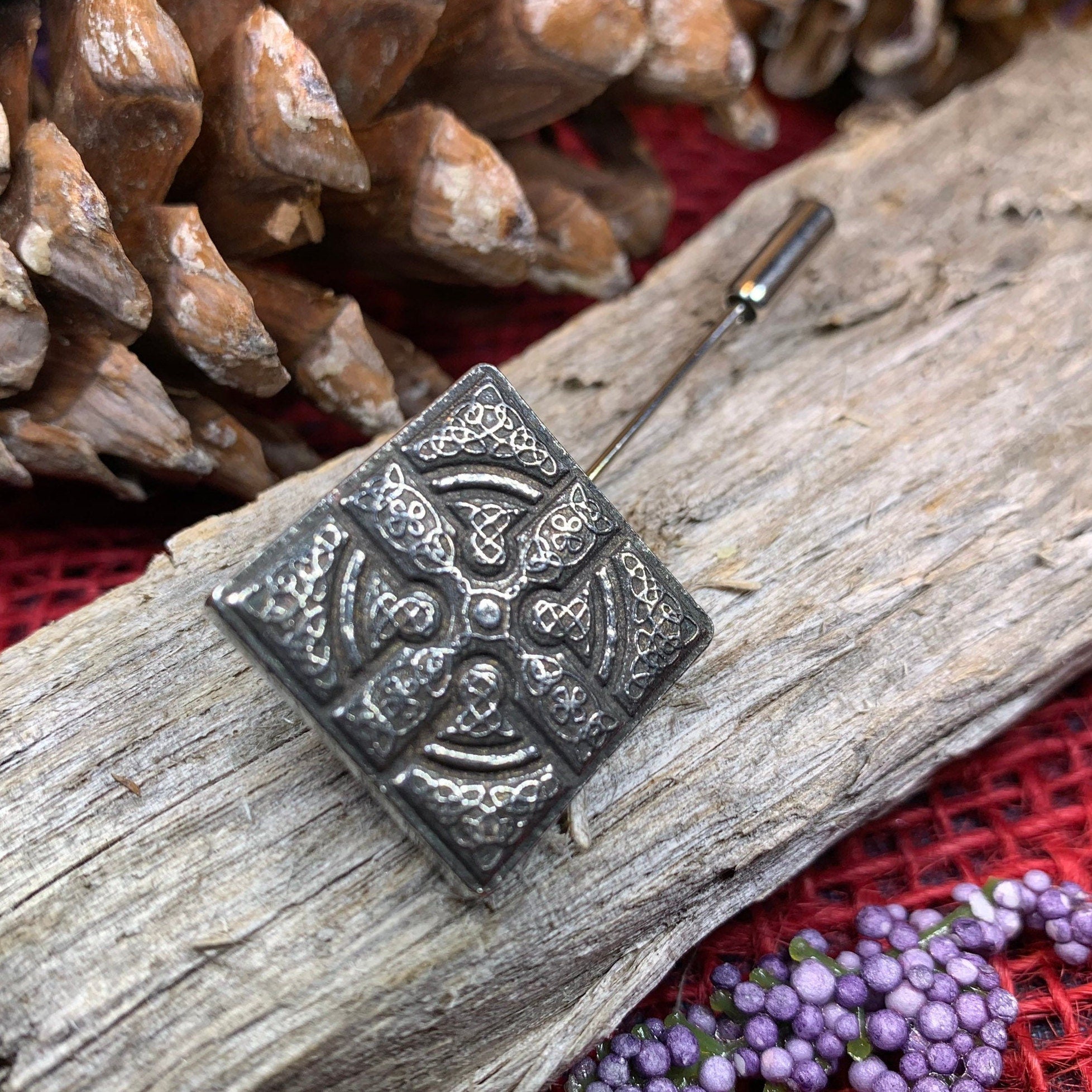 Medieval Celtic Cross Stick Pin