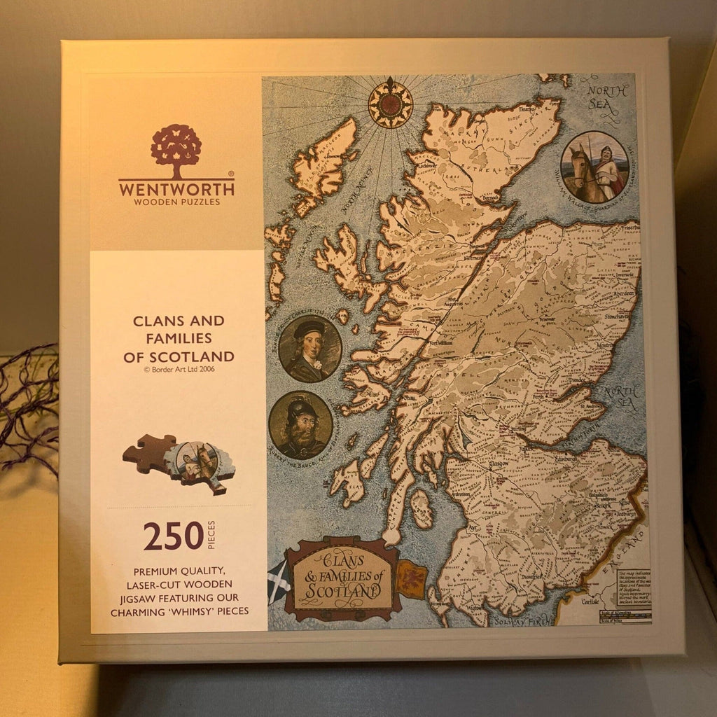 Scotland Map & Family Clan Wooden Puzzle