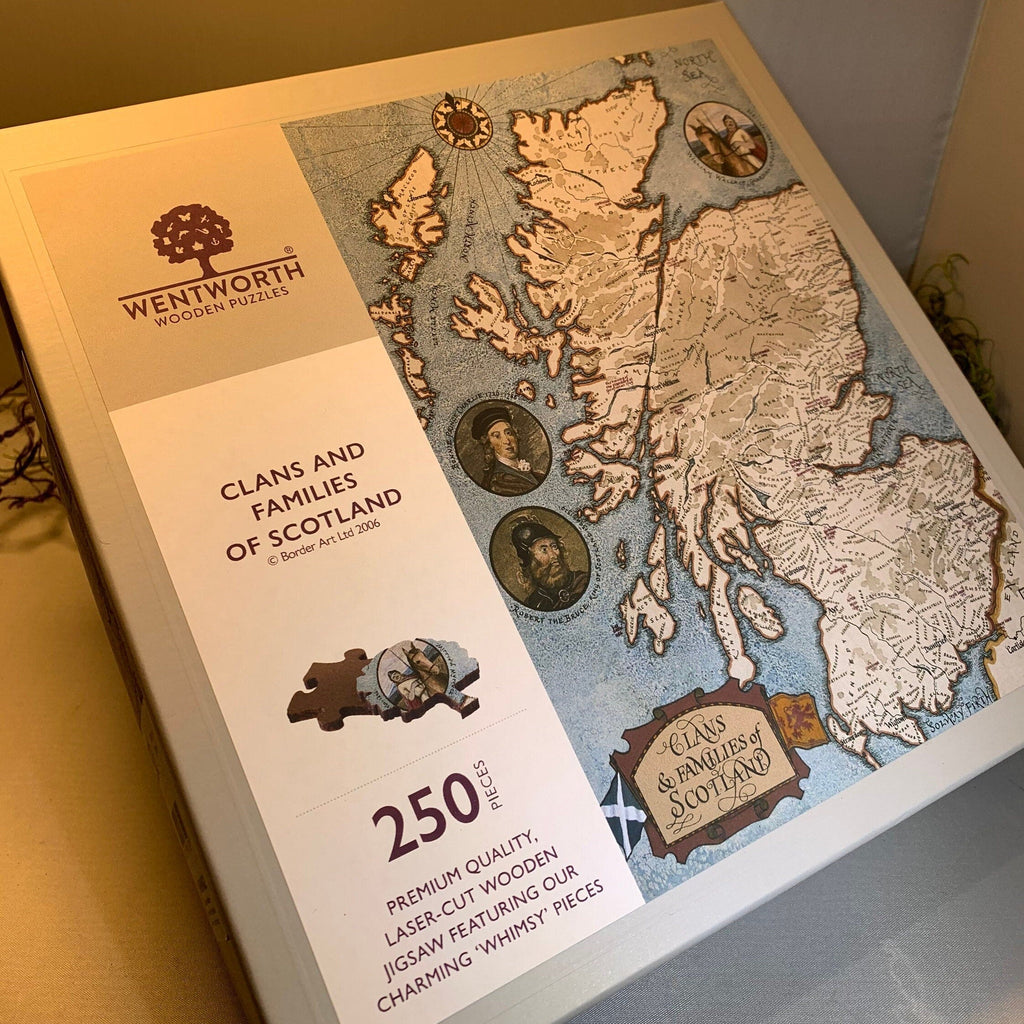 Scotland Map & Family Clan Wooden Puzzle