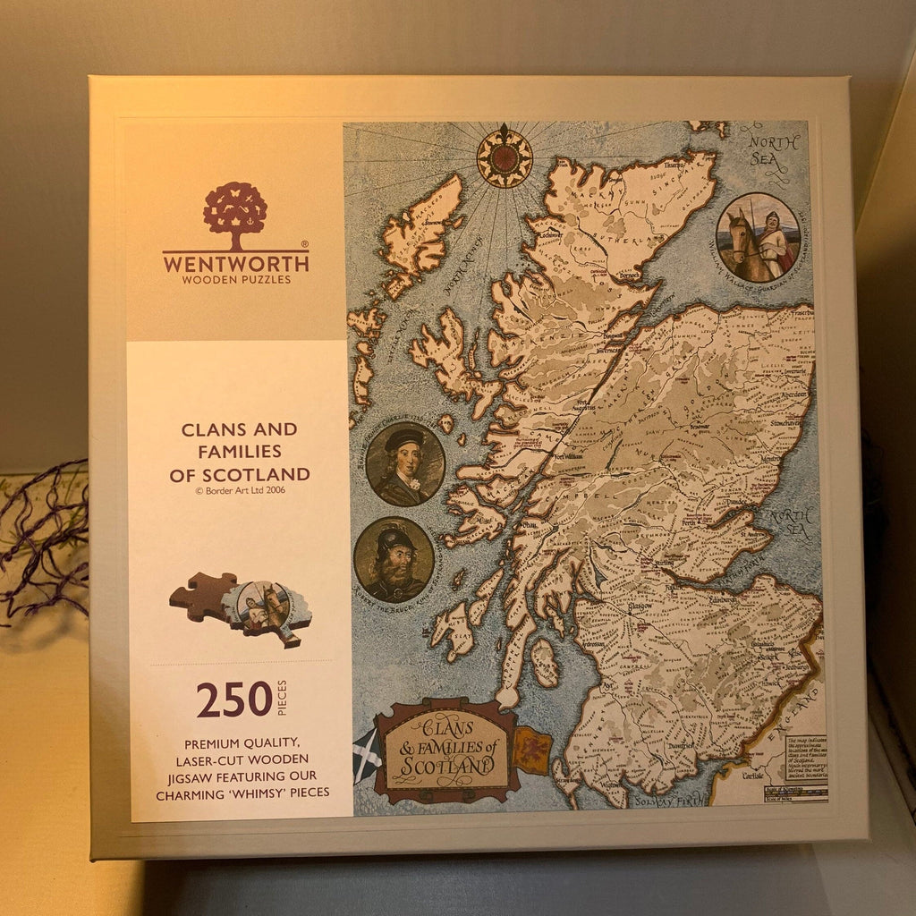 Scotland Map & Family Clan Wooden Puzzle