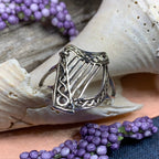 Green Isle Celtic Harp Ring