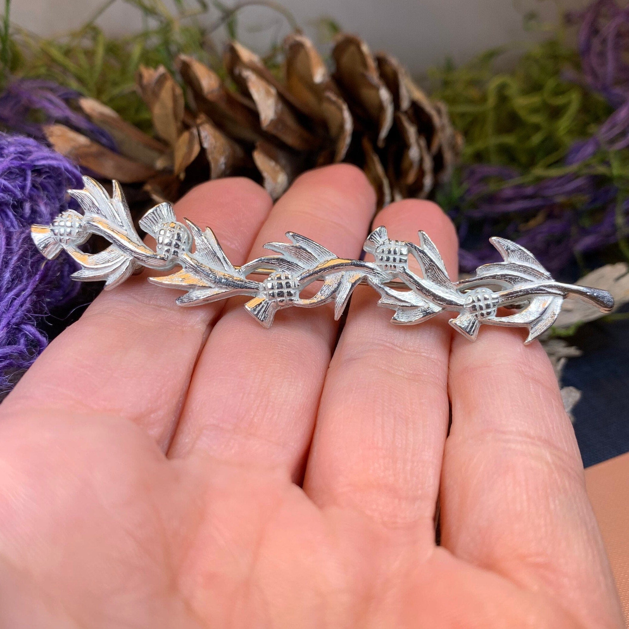 Joyful Scottish Thistle Brooch