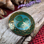Celtic Shamrock Enamel Brooch