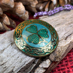 Celtic Shamrock Enamel Brooch