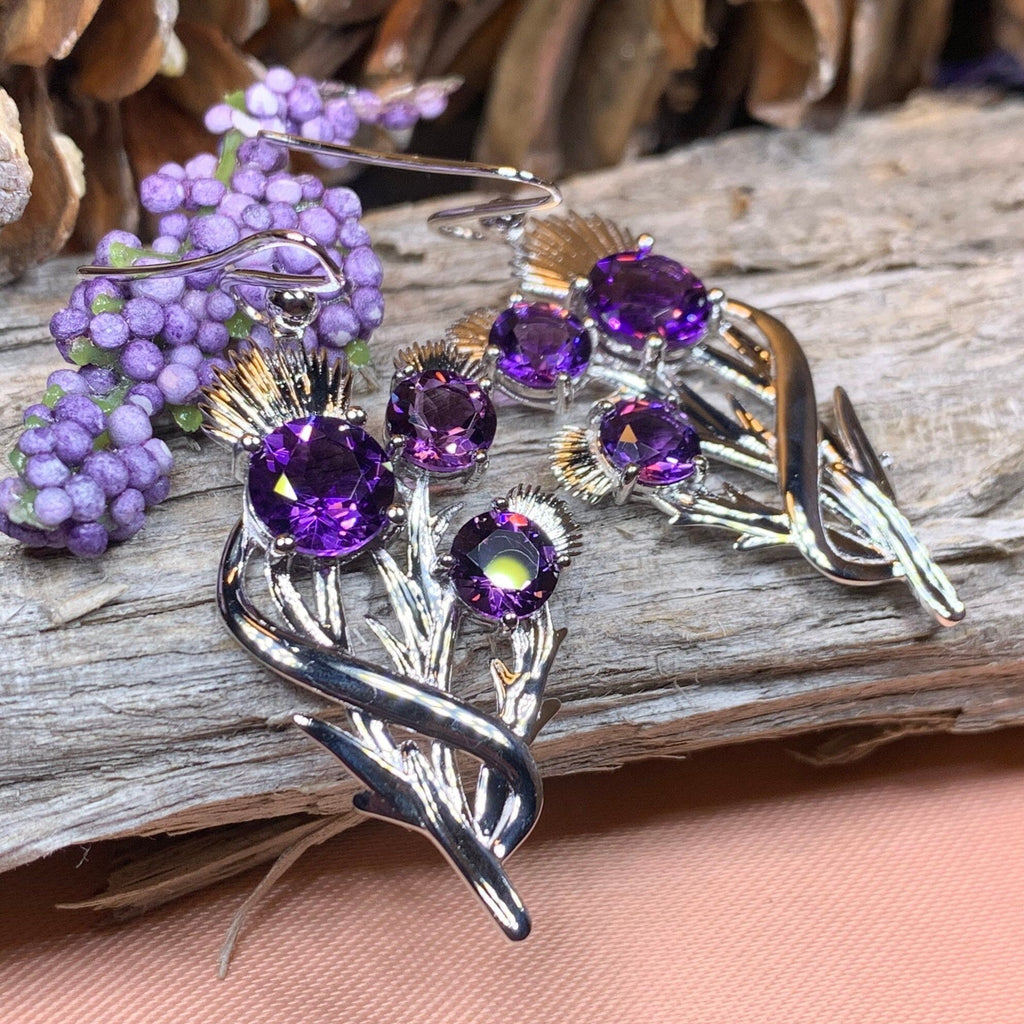 Cairn Croy Thistle Amethyst Earrings