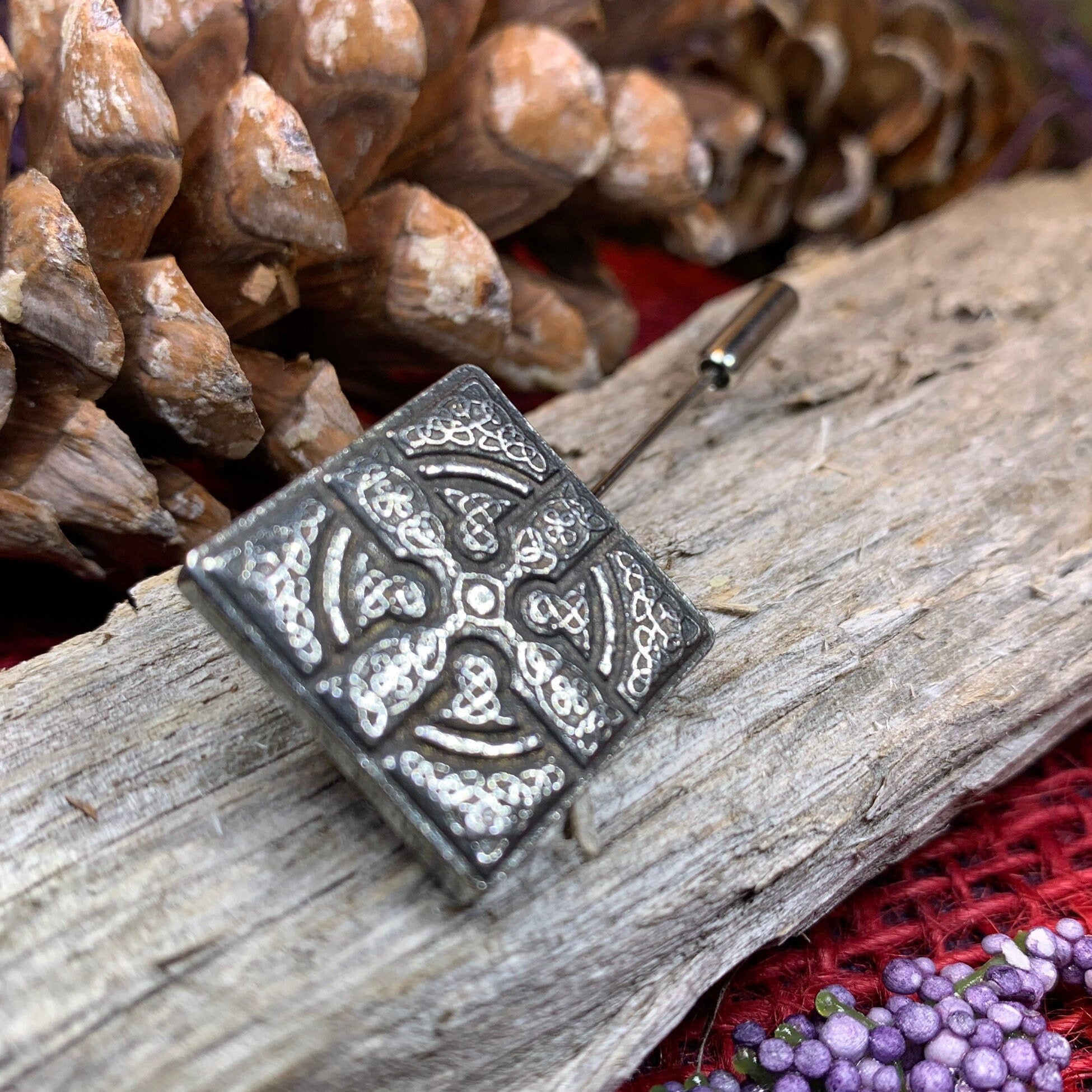 Medieval Celtic Cross Stick Pin