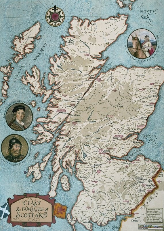 Scotland Map & Family Clan Wooden Puzzle