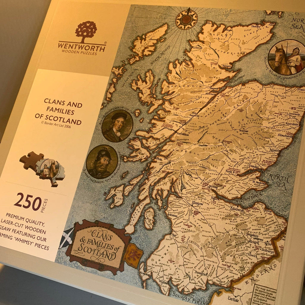Scotland Map & Family Clan Wooden Puzzle
