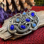 Lapis Blue Celtic Dragon Brooch