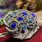 Lapis Blue Celtic Dragon Brooch