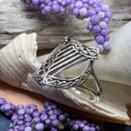 Green Isle Celtic Harp Ring