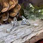 Katina Celtic Knot Pearl Earrings