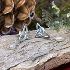 Katina Celtic Knot Pearl Earrings