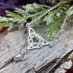 Neamhnaid Celtic Knot Pearl Necklace