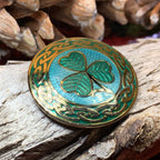 Celtic Shamrock Enamel Brooch