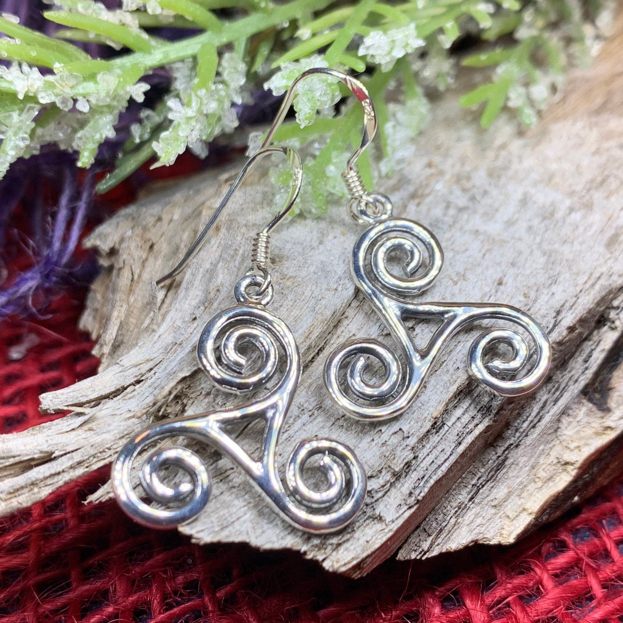 Elfwyn Celtic Spiral Earrings